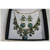 Image 2 : BLUE AND GREEN RHINESTONE NECKLACE AND EARRING SET