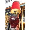 Image 2 : VERY LARGE FOUR FOOT CRANBERRY GLASS TABLE LAMP WITH SHADE