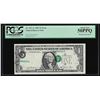 Image 1 : 1981 $1 Federal Reserve ERROR Note Misaligned Overprint PCGS About New 50PPQ