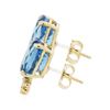Image 2 : 14KT Yellow Gold Lady's 6.00ctw Blue Topaz and Diamond Earrings