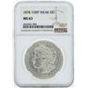 Image 1 : 1878 7/8TF Weak $1 Morgan Silver Dollar Coin NGC MS63