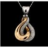 Image 1 : 14KT Two Tone Gold 1.20ctw Diamond Pendant with Chain