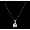 Image 2 : 14KT Two Tone Gold 1.20ctw Diamond Pendant with Chain