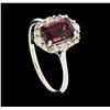 Image 4 : 14KT White Gold 1.67ct Rhodolite Garnet and Diamond Ring