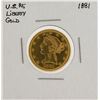 Image 1 : 1881 $5 Liberty Head Half Eagle Gold Coin