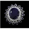Image 1 : 14K White Gold 14.59 ctw. Sapphire and Diamond Ring