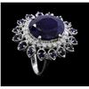 Image 4 : 14K White Gold 14.59 ctw. Sapphire and Diamond Ring