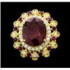 Image 1 : 14KT Yellow Gold 16.15ctw Ruby and Diamond Ring