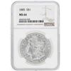 Image 1 : 1885 $1 Morgan Silver Dollar Coin NGC MS66