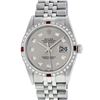 Image 1 : Rolex Stainless Steel 1.00ctw Ruby and Diamond DateJust Mens Wristwatch