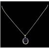 Image 2 : 14KT White Gold 13.43ctw Sapphire and Diamond Pendant With Chain