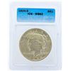 1924-S $1 Peace Silver Dollar Coin ICG MS62