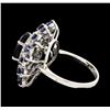 Image 3 : 14KT White Gold 6.38ctw Sapphire and Diamond Ring