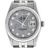 Image 1 : Mens Rolex 36mm Stainless Steel Meteorite Diamond Datejust Wristwatch