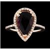 14KT Rose Gold 3.78ct Rubellite and Diamond Ring
