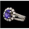 Image 2 : 18KT White Gold 1.59ct Tanzanite and Diamond Ring