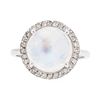 14KT White Gold Lady's 5.00ct Moonstone and Diamond Ring