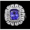 14KT White Gold 3.50ct Tanzanite and Diamond Ring