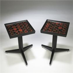 Edward Wormley Tile Top tables, pair, model