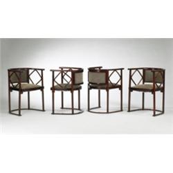 Josef Hoffmann dining chairs, set of four