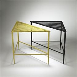 Mathieu Mategot 4/4 side tables, pair