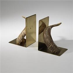 Carl Aubock Horn bookends, pair