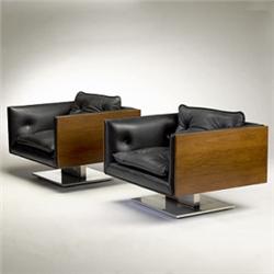 Warren Platner lounge chairs, pair