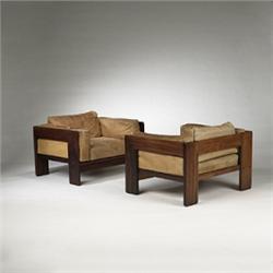 Afro and Tobia Scarpa Bastiano chairs, pair