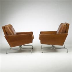 Poul Kjaerholm PK-31-1 lounge chairs, pair
