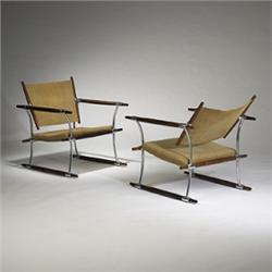 Jens Quistgaard lounge chairs, pair