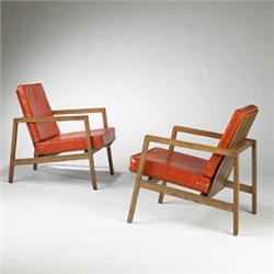 Lewis Butler lounge chairs, pair, model #655