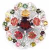 Image 1 : Natural Fancy Sapphire Garnet & Tourmaline Pendant