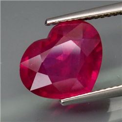 Natural Pinkish Red Ruby Mozambique HEART 5.20 Cts