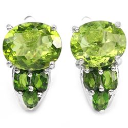 Natural Peridot & Chrome Diopside Earrings