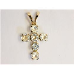10kt Yellow Gold Moonstone (0.37ct) Cross Pendant Retail $180