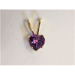 14kt Yellow Gold Amethyst (0.28ct) Heart Shape Pendant Retail $90
