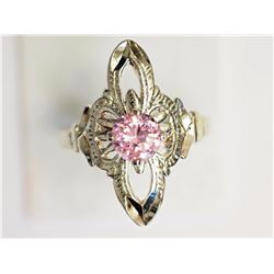 Sterling Silver Pink Cubic Zirconia (apprx 3.06g) Ring Retail $60