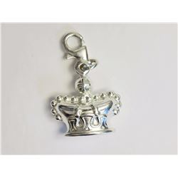 Sterling Silver (approx 1.80g) Crown Shape Pendant Retail $60