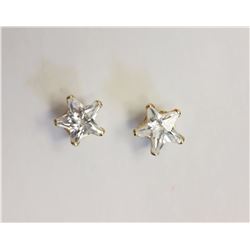 14kt Yellow Gold Cubic Zirconia (approx 0.32g) Star Shape Earrings Retail $180