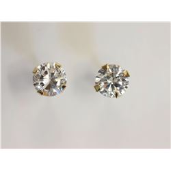 14kt Yellow Gold Cubic Zirconia (approx 0.32g) Screw-back Earrings Retail $150