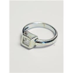 Sterling Silver Cubic Zirconia Solitaire Ring Retail $60