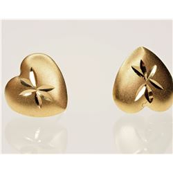14kt Yellow Gold (approx 0.20g) Heart-shaped Earrings Retail $180