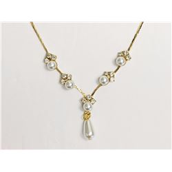 High Fashion Pearl & Austrian Crystal (18" Inch) Necklace Retail $150