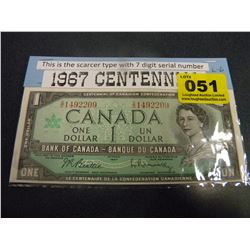 1967 CENTENNIAL DOLLAR NOTE