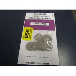 CANADIAN 12 SIDED 5 CENT COIN COLLECTION