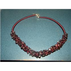 natural garnet necklace/retail $330
