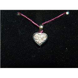 stamped 10k gold heart shaped diamond pendant (10 diamonds) w/appraisal