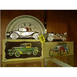 2 VINTAGE AVON COLLECTIBLE PERFUME VEHICLES & CERAMIC WALLCLOCK