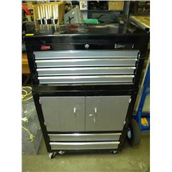 BLACK & GREY 2 TIER ROLLING TOOL CHEST