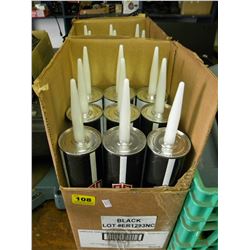 2 BOXES OF 9 BLACK TRIPAULMER ROOFING SEALANT (18 IN TOTAL)